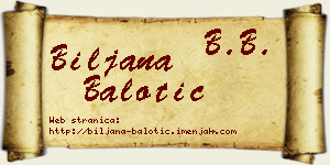 Biljana Balotić vizit kartica